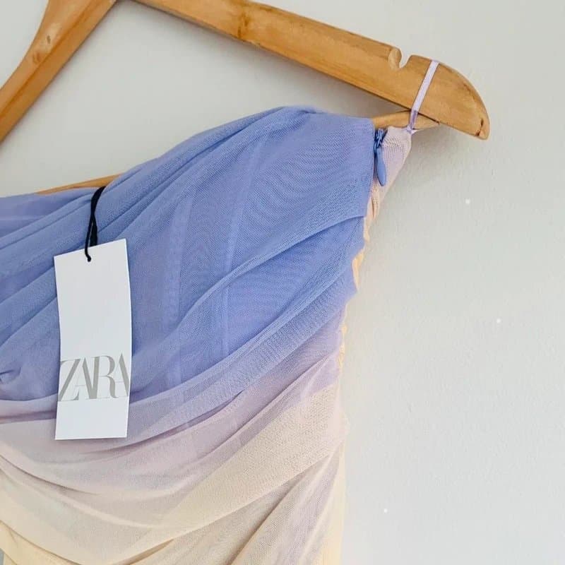 Zara Zara lilac tie dye tulle corset mini dress - XS / UK 6
