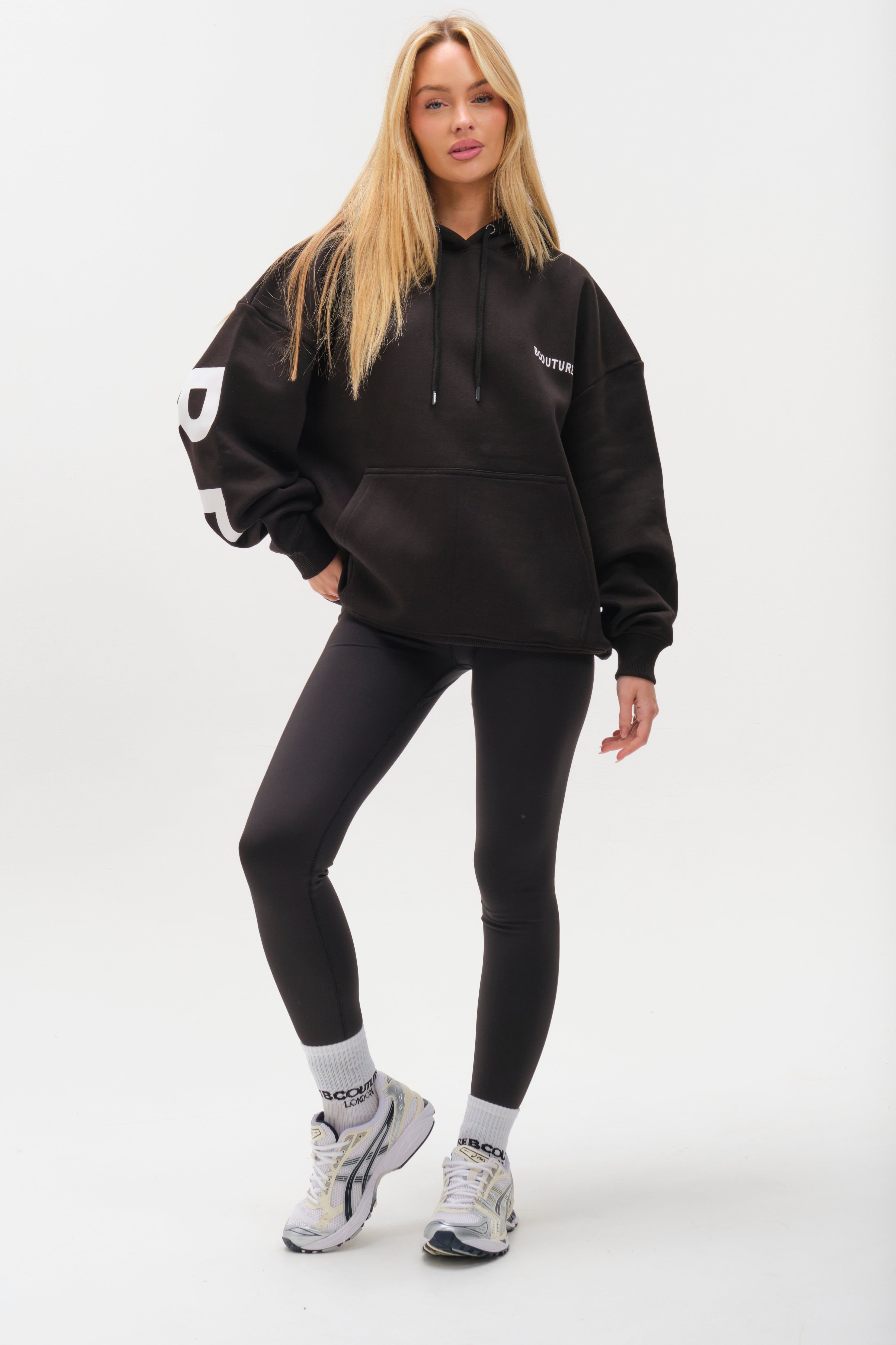BCouture BCouture Women's Leggings & Oversized Hoodie Set in Black - 2