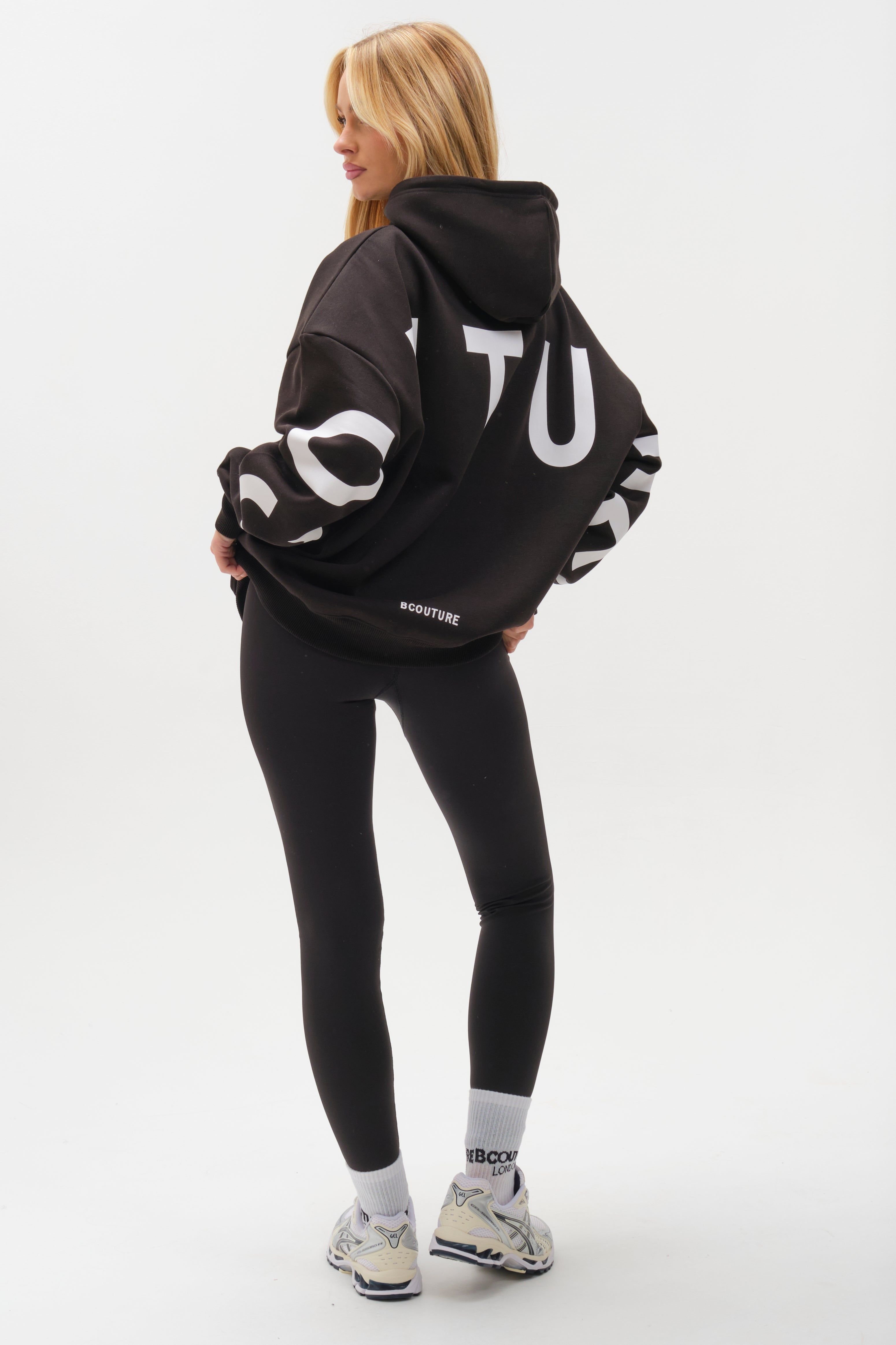 BCouture BCouture Women's Leggings & Oversized Hoodie Set in Black - 4