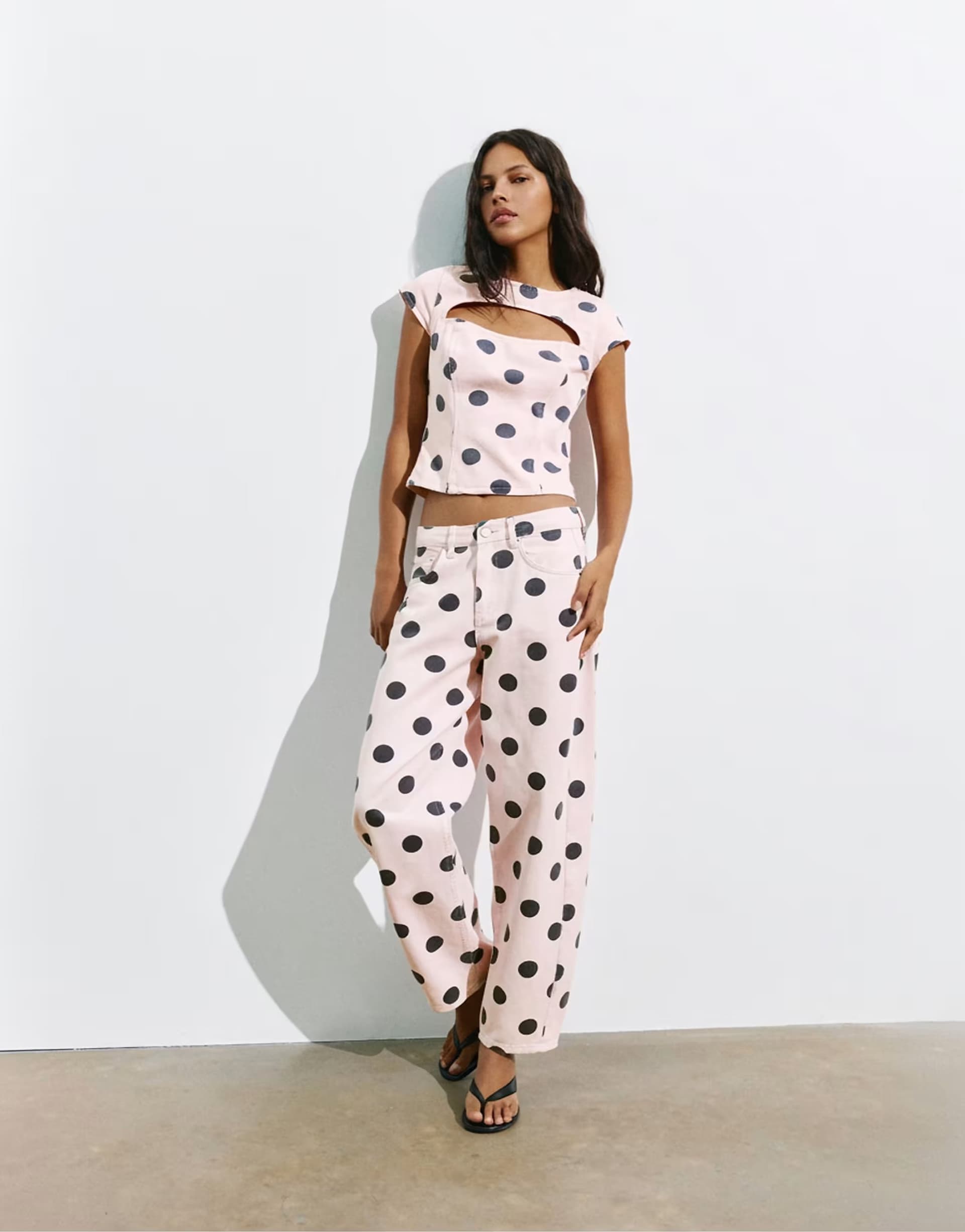ASOS Pull&Bear polka dots set in pink