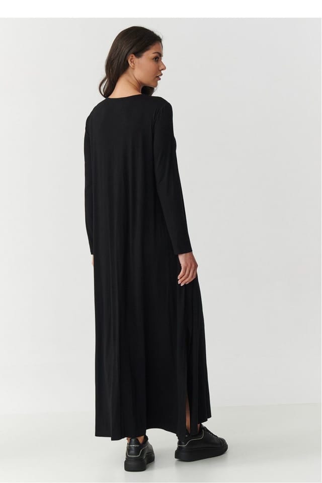Love Lace Love Lace Women's Timeless V Neck Maxi Dress Viscose Elastane in Black - 2