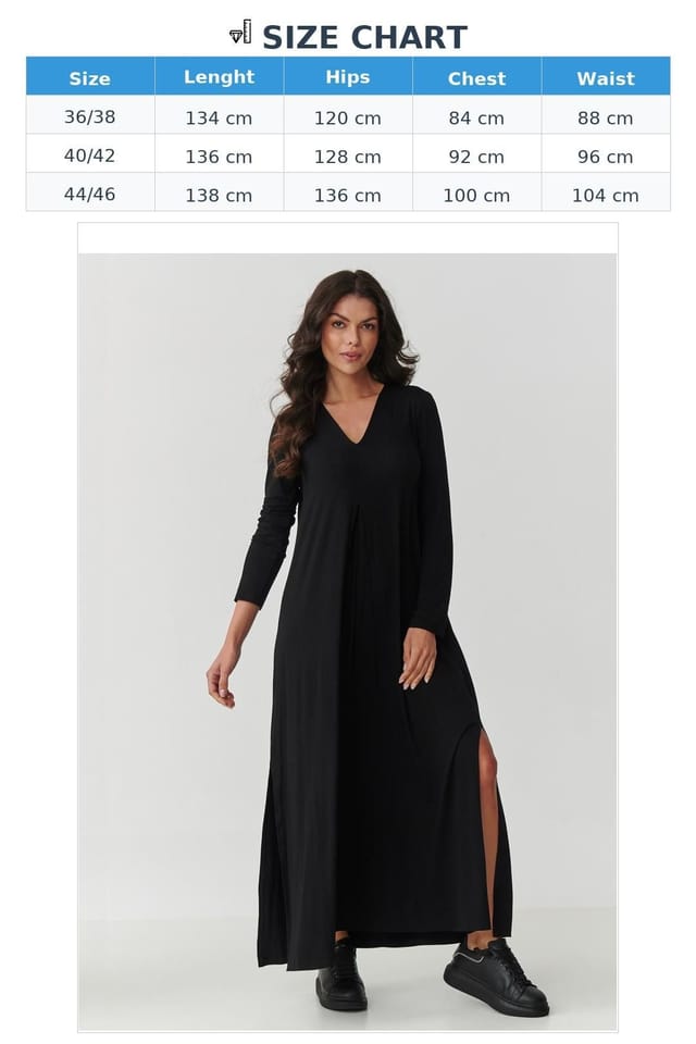 Love Lace Love Lace Women's Timeless V Neck Maxi Dress Viscose Elastane in Black - 3