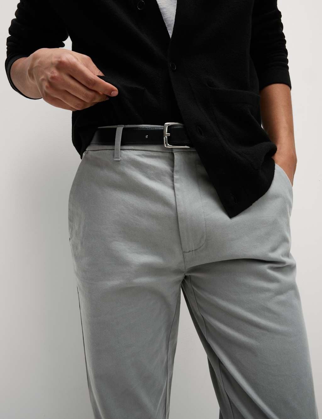 Marks & Spencer M&S Stretch Skinny Fit Chinos in Ash Grey