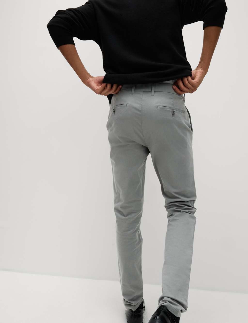 Marks & Spencer M&S Skinny Fit Stretch Chinos Ash Grey - 3
