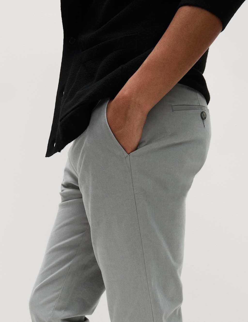 Marks & Spencer M&S Skinny Fit Stretch Chinos Ash Grey - 4