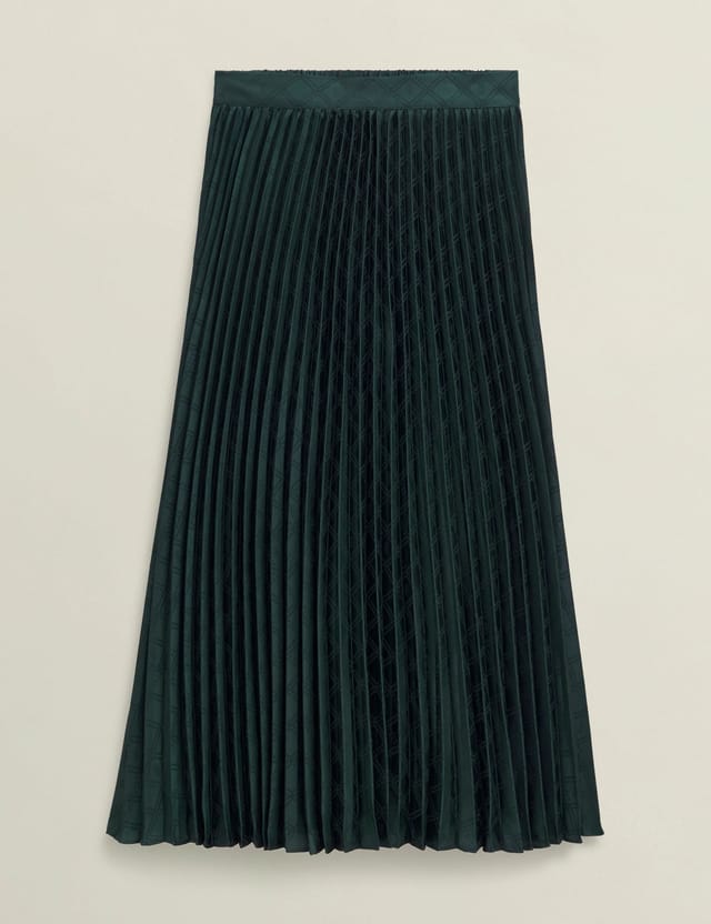 Hobbs London Hobbs London Women's Luana Pleated Skirt in Bottle Green - 2