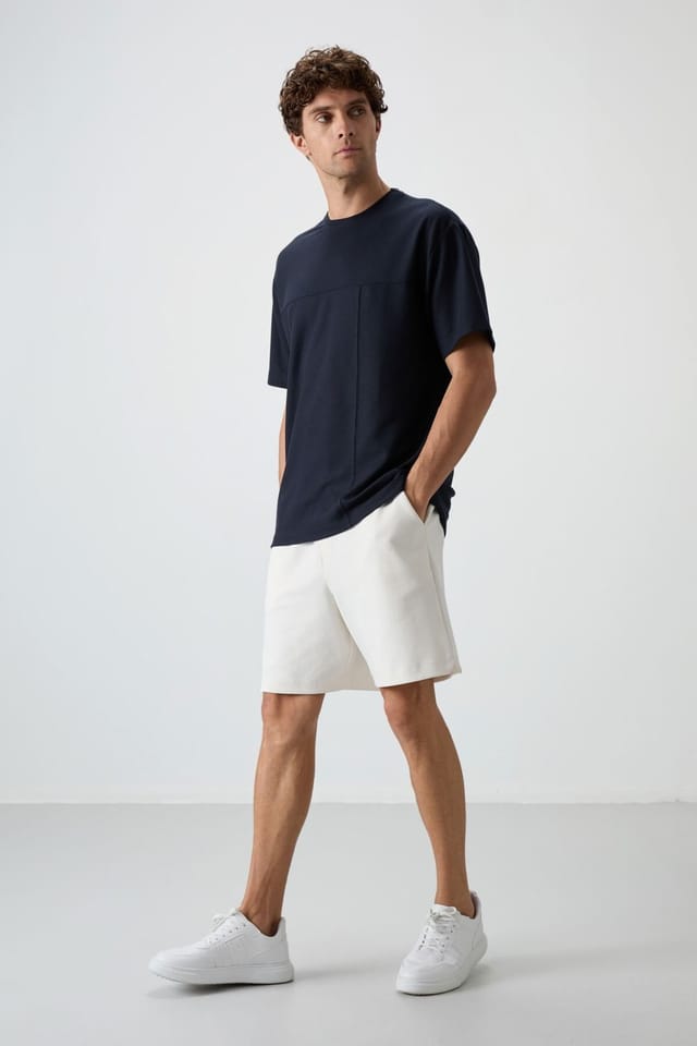 Tommy Life Tommy Life Men's Oversized Jersey T-Shirt With Pocket in Navy - 3