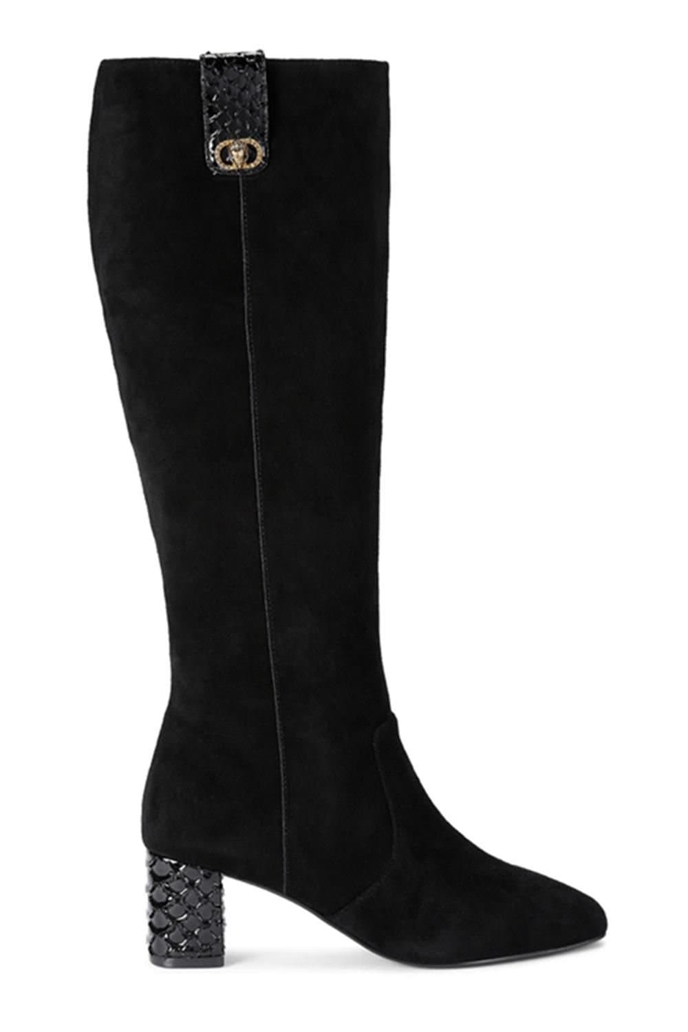 Kurt Geiger London Kurt Geiger London Women's 'Chelsea Trim Knee Boot' Suede Boots in Black
