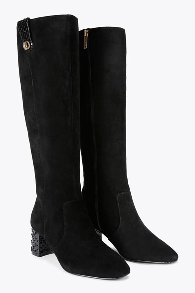 Kurt Geiger London Kurt Geiger London Women's 'Chelsea Trim Knee Boot' Suede Boots in Black - 2