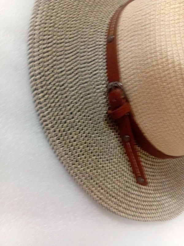 Black Ginger Black Ginger Panama Mottled Natural Belt Summer Hat Foldable Roll Up Travel Bag Medium 57cm