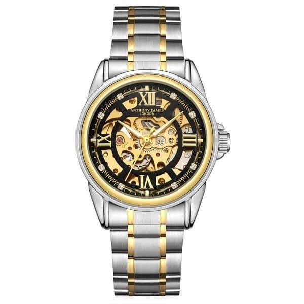 Anthony James Anthony James Men's Hand Assembled Limited Edition Skeleton Automatic Watch in Gold