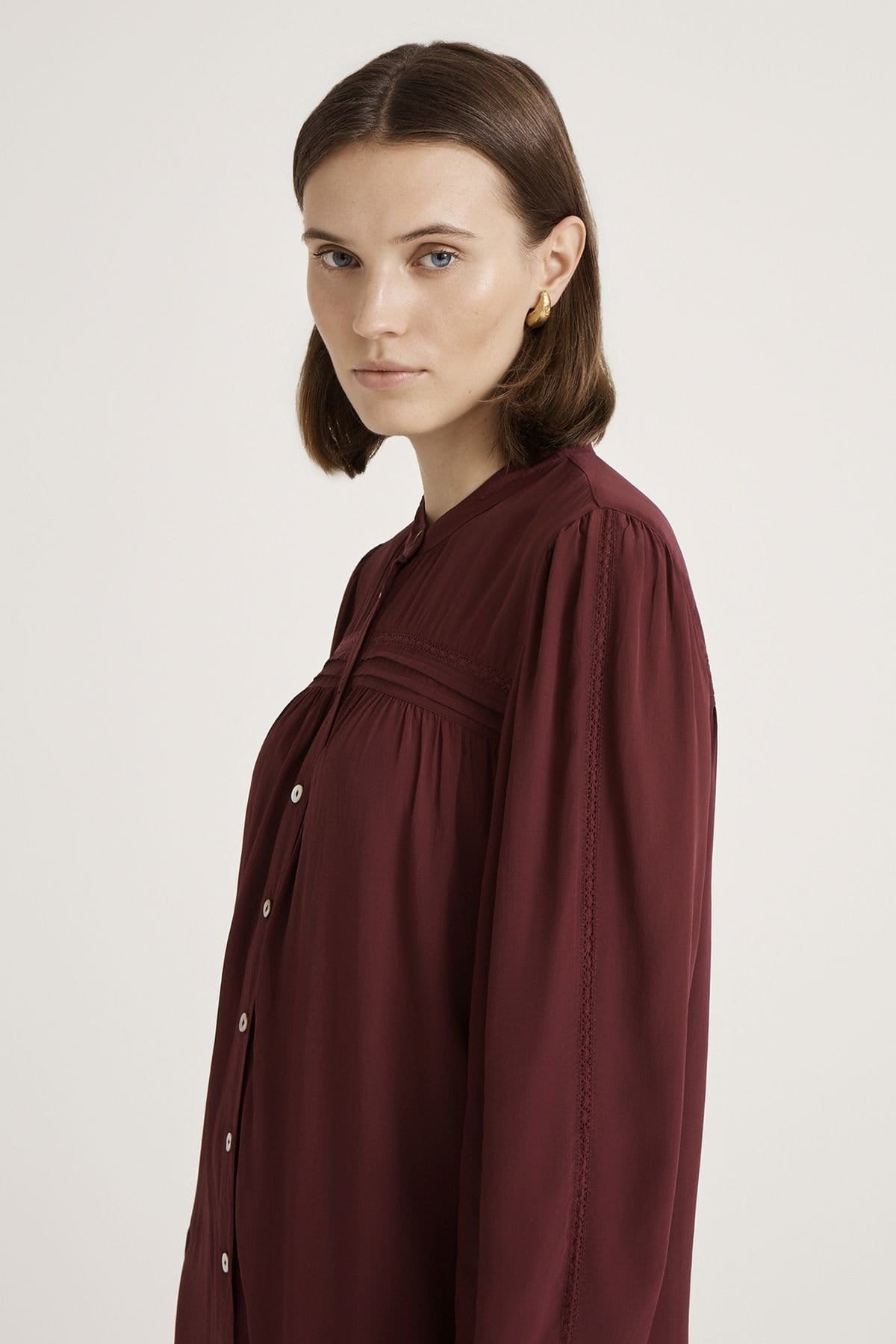Finery London Finery London Women's Beccy Crepe Short Dress in Aubergine - 4