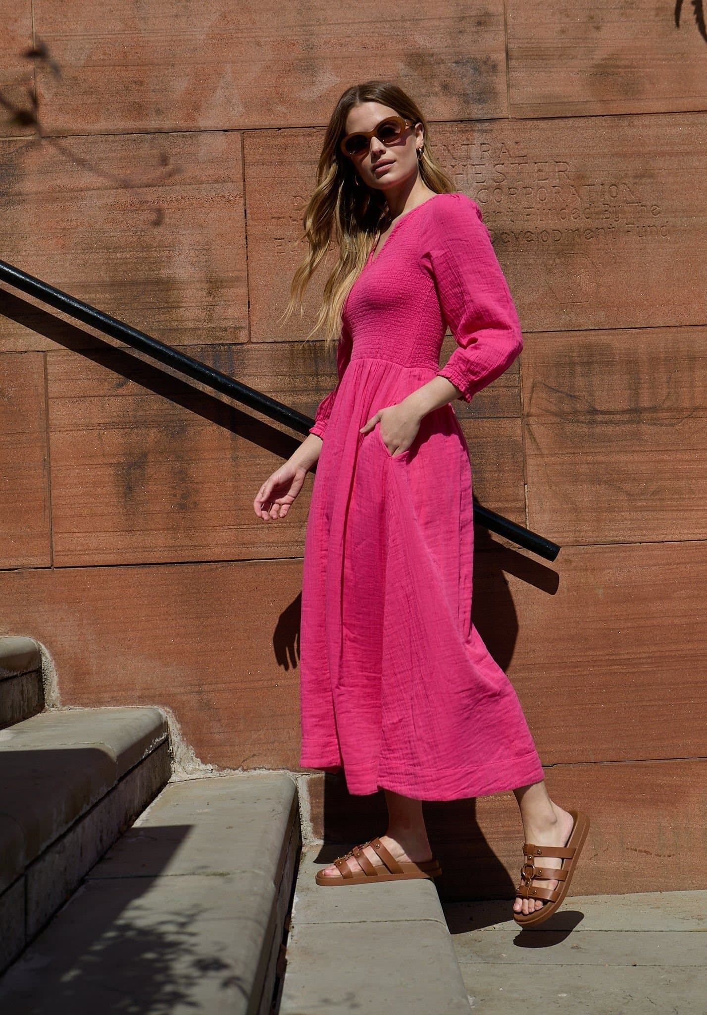 Lily and Lionel Lily and Lionel Women's Paulina Shirred Bodice Maxi Dress In Pink