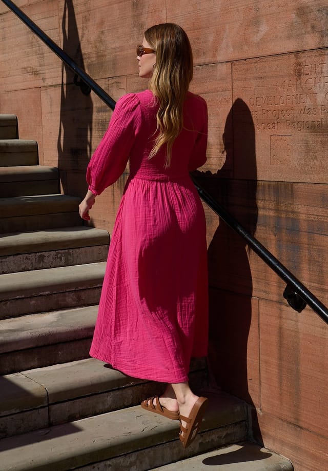 Lily and Lionel Lily and Lionel Women's Paulina Shirred Bodice Maxi Dress In Pink - 3