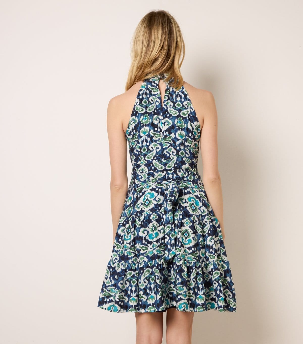 Blue Vanilla Women's Blue Tier Halter Aztec Dress Blue Vanilla New Look - 4