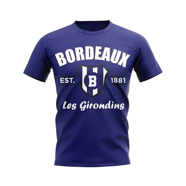 Bordeaux Bordeaux Men's Personalised Established Football T-Shirt in Navy - 2