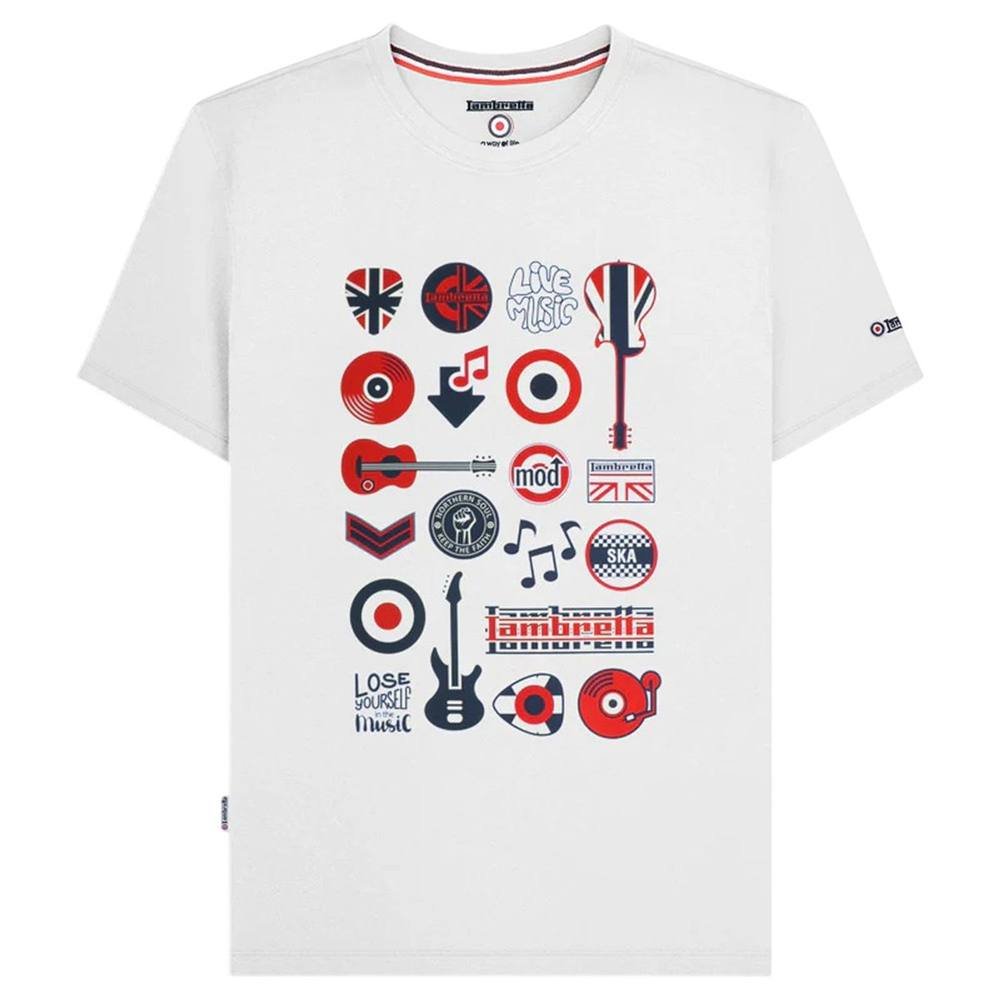 Lambretta Lambretta Men's Music Icons T-Shirt in White - 4