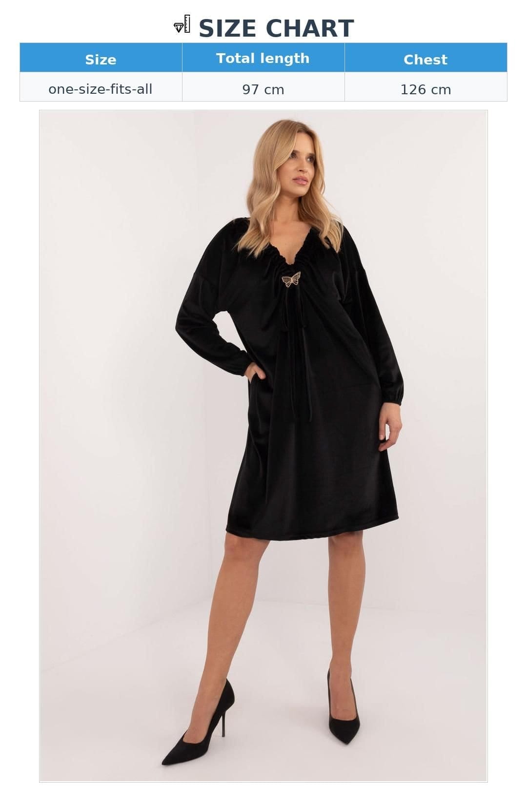 Love Lace Love Lace Women's Velour Daydress with Heart Neckline in Black - 4