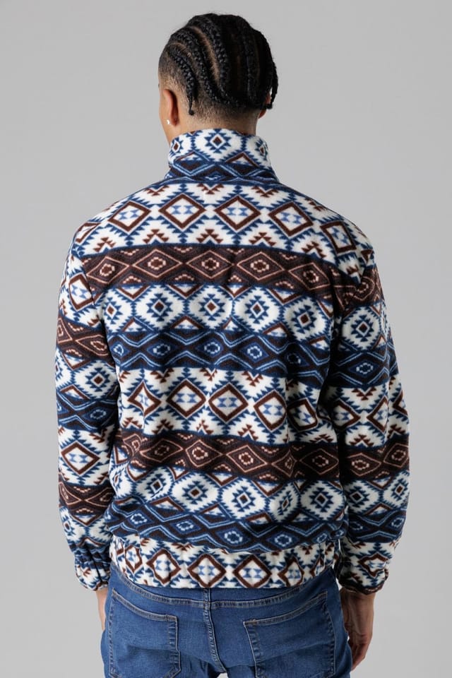 Nordam Nordam Men's Quarter Zip Funnel Neck Polar Fleece in Cream - 2