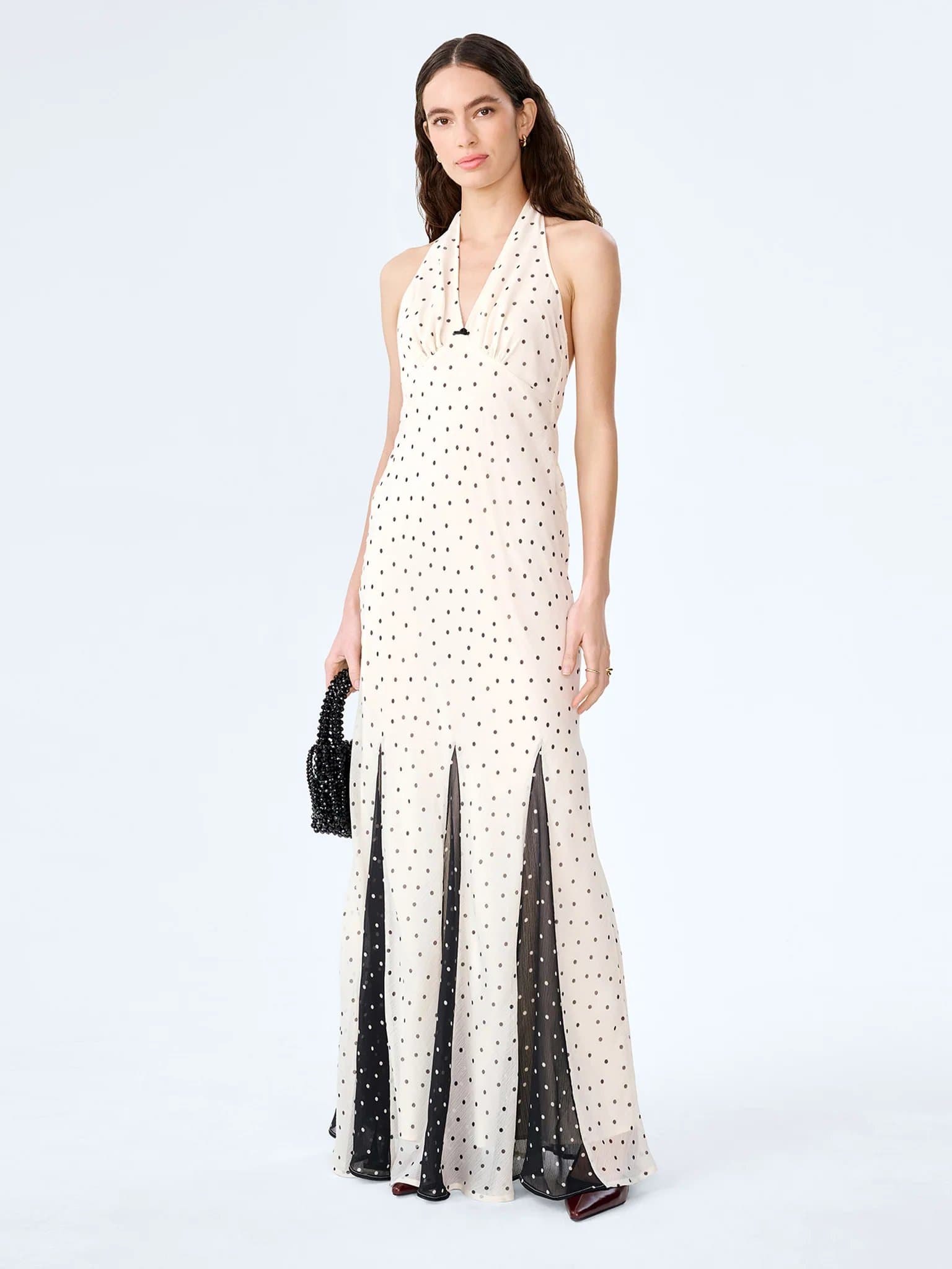 OMNES Vivi Dress in White Polka Dot