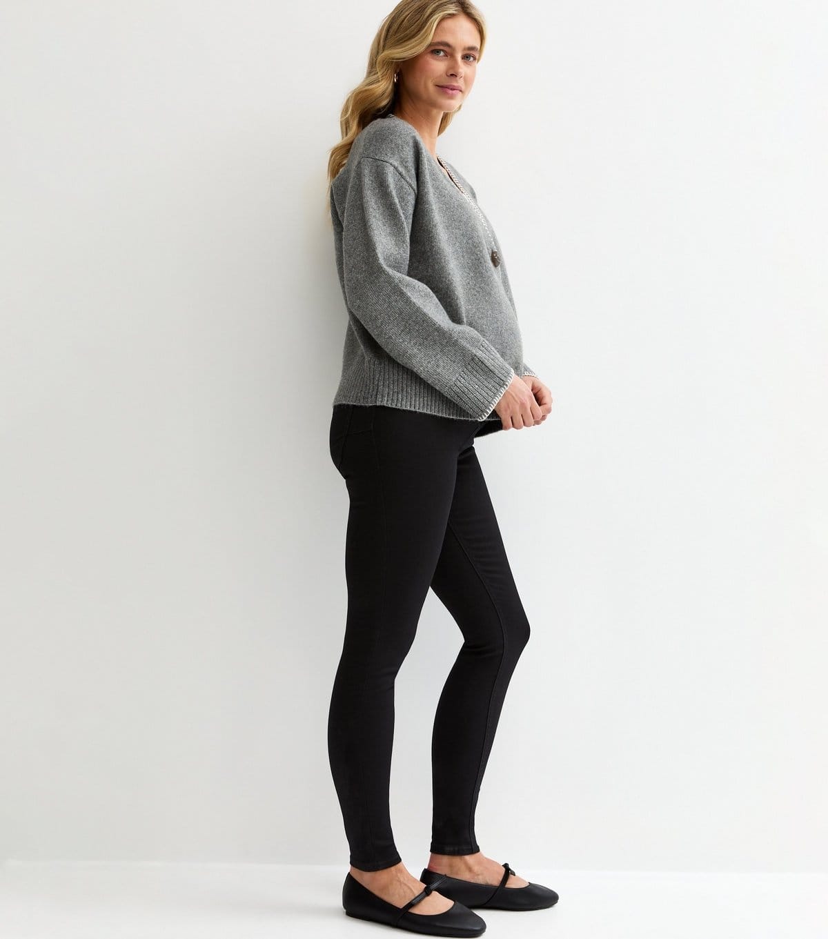 New Look Maternity Black Stretch Denim Leggings