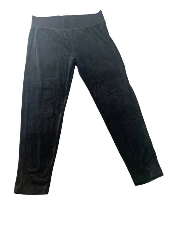 Fransa Fransa Velvet Trousers Size XL 38" Waist Stretch Womens Black Bottoms NEW EU 46