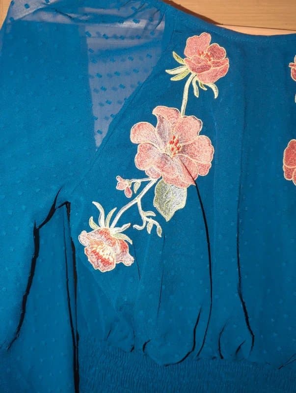 ASOS Navy flower embroidered dress