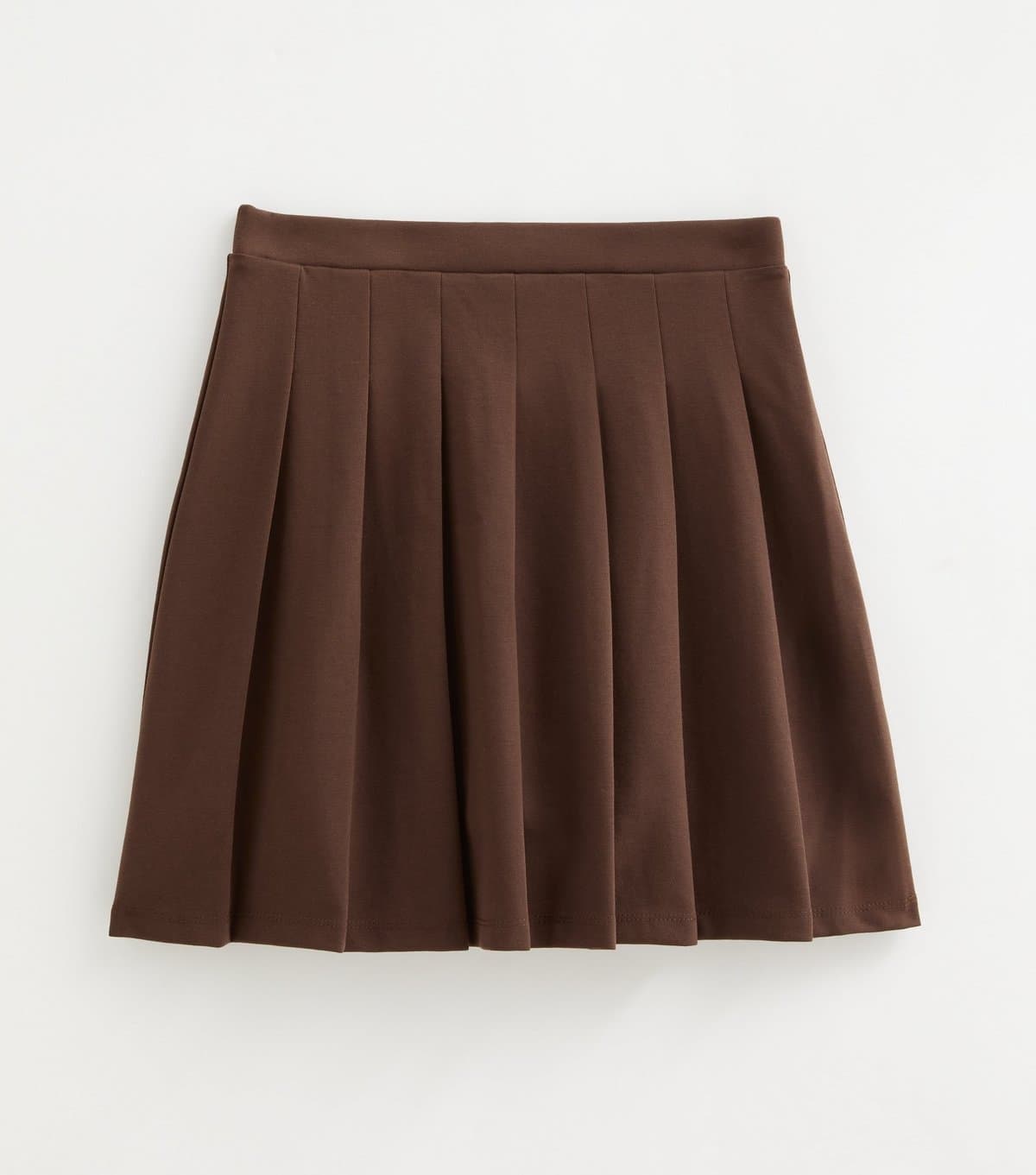 New Look Women's Tall Dark Brown Pleated Ponte Mini Skirt New Look