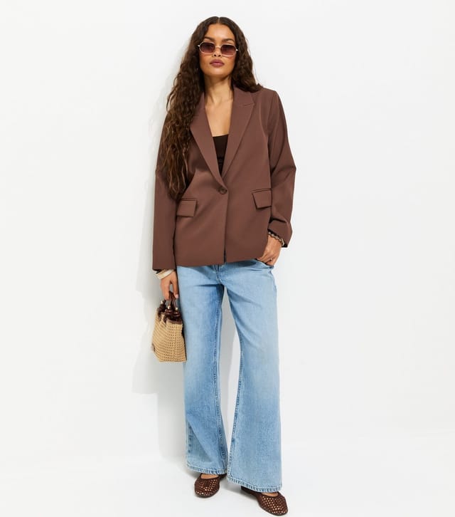 New Look Women's Petite Brown Single Button Tailored Blazer New Look - 2