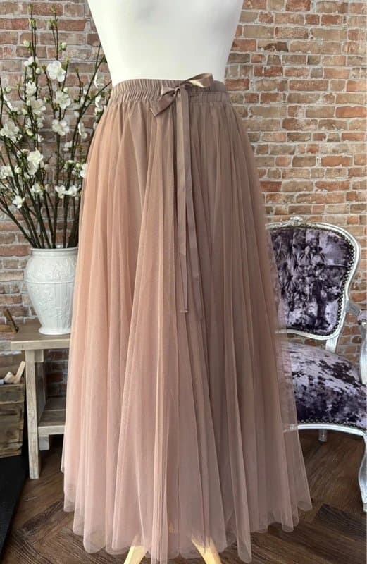 Choklate 🤎 Choklate Paris Cappuccino Tulle Maxi Skirt Size S