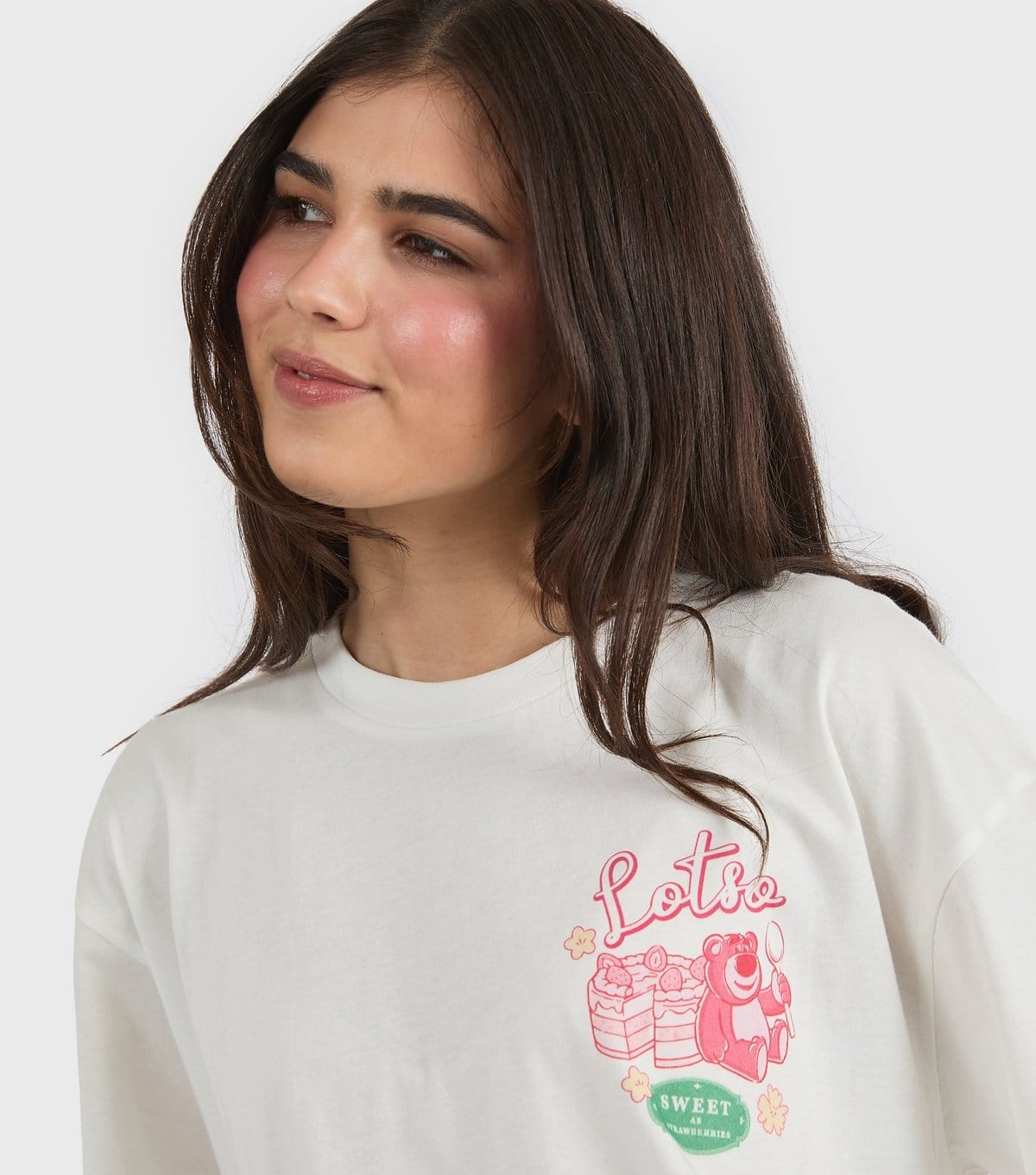 Skinnydip Women's White Cotton Lotso Print Oversized T-Shirt Skinnydip New Look - 4