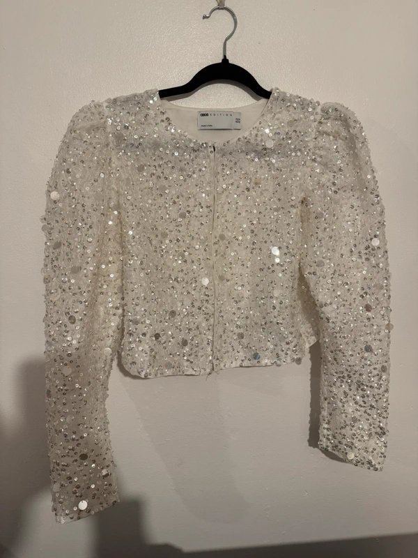 ASOS ASOS Edition Embellished Cropped Jacket – UK 14 – Statement Party Piece - 1