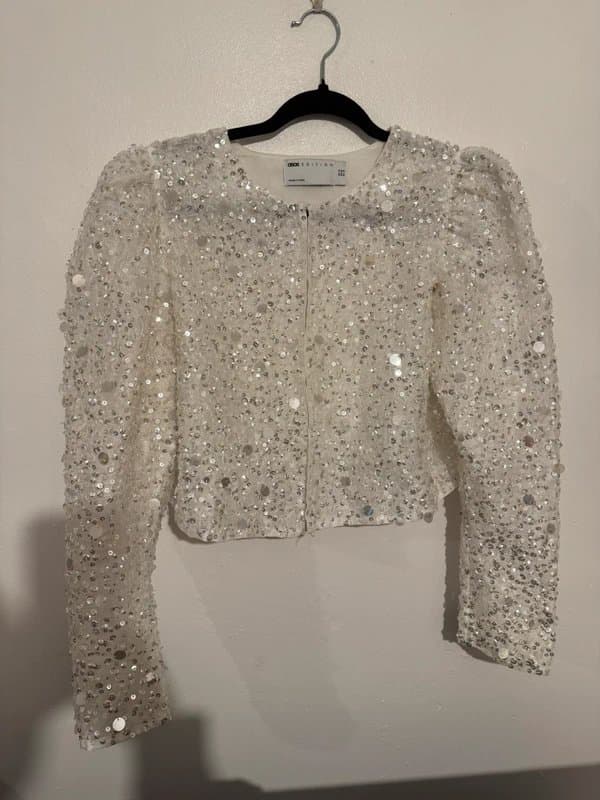 ASOS ASOS Edition Embellished Cropped Jacket – UK 14 – Statement Party Piece