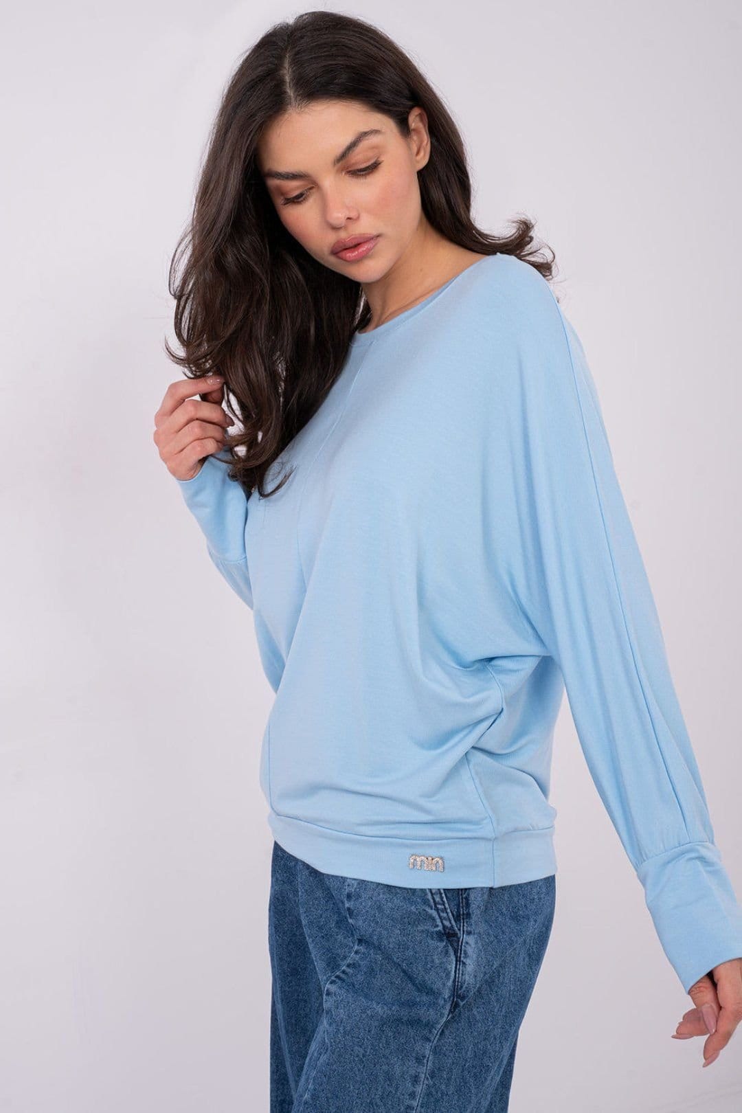 Love Lace Love Lace Women's Everyday Soft Micro Modal Blouse with Patch in Blue - 4