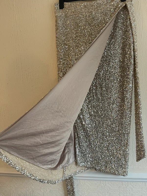 Never Fully Dressed Never fully dressed Silver Sequin Jaspre skirt size UK 14