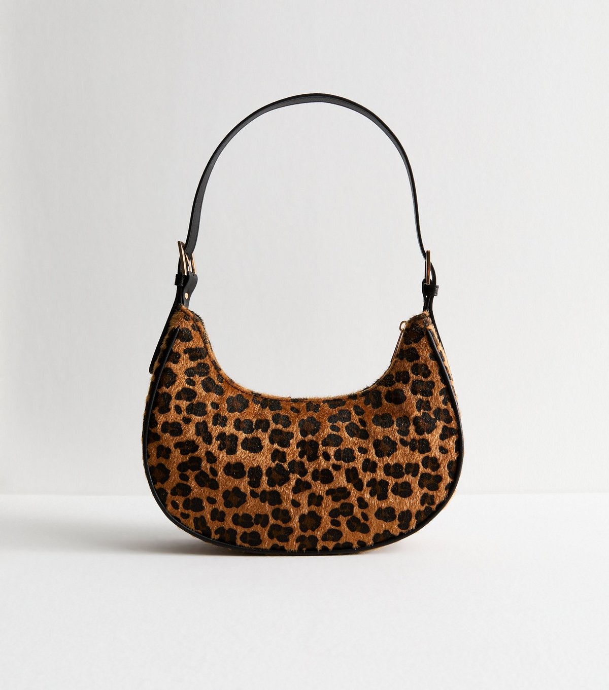 New Look Brown Leopard Print Textured Shoulder Bag Vegan New Look - 4