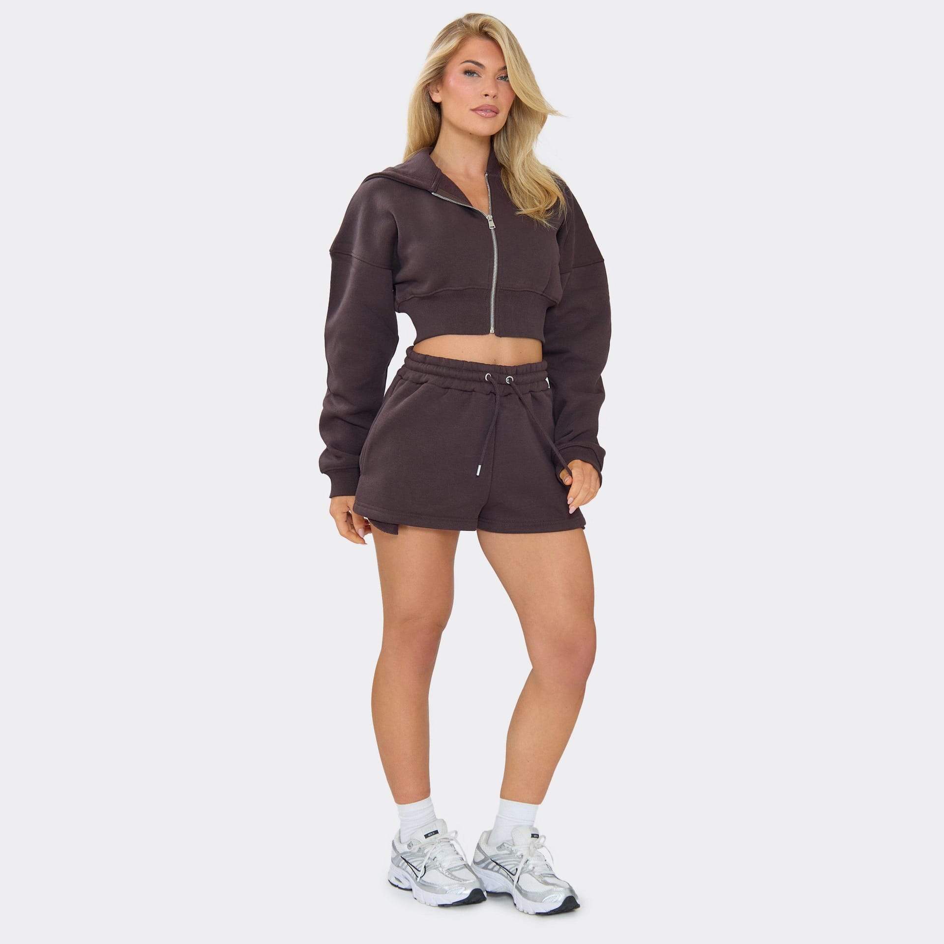 EGO Brown Sweat Shorts with Drawstring Waist