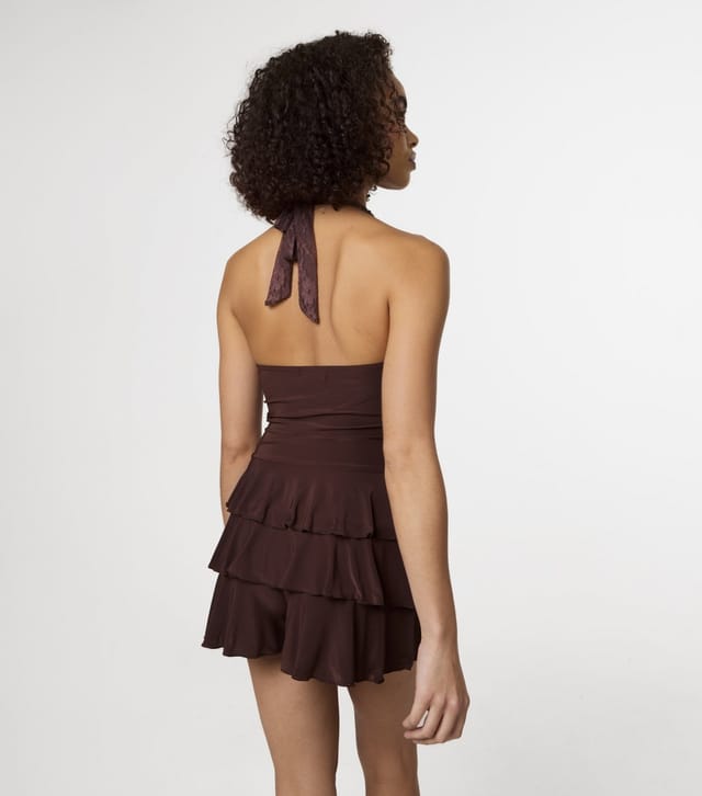 Pink Vanilla Women's Dark Brown Lace Ruffle Playsuit Pink Vanilla New Look - 3