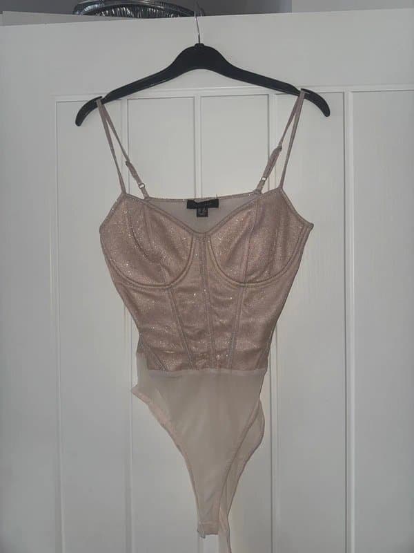 New Look Pink glittery bodysuit