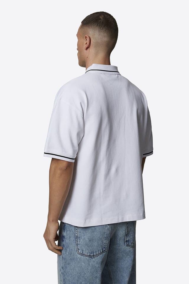 Good For Nothing Good For Nothing Men's Monogram Short Sleeve Polo in White - 2
