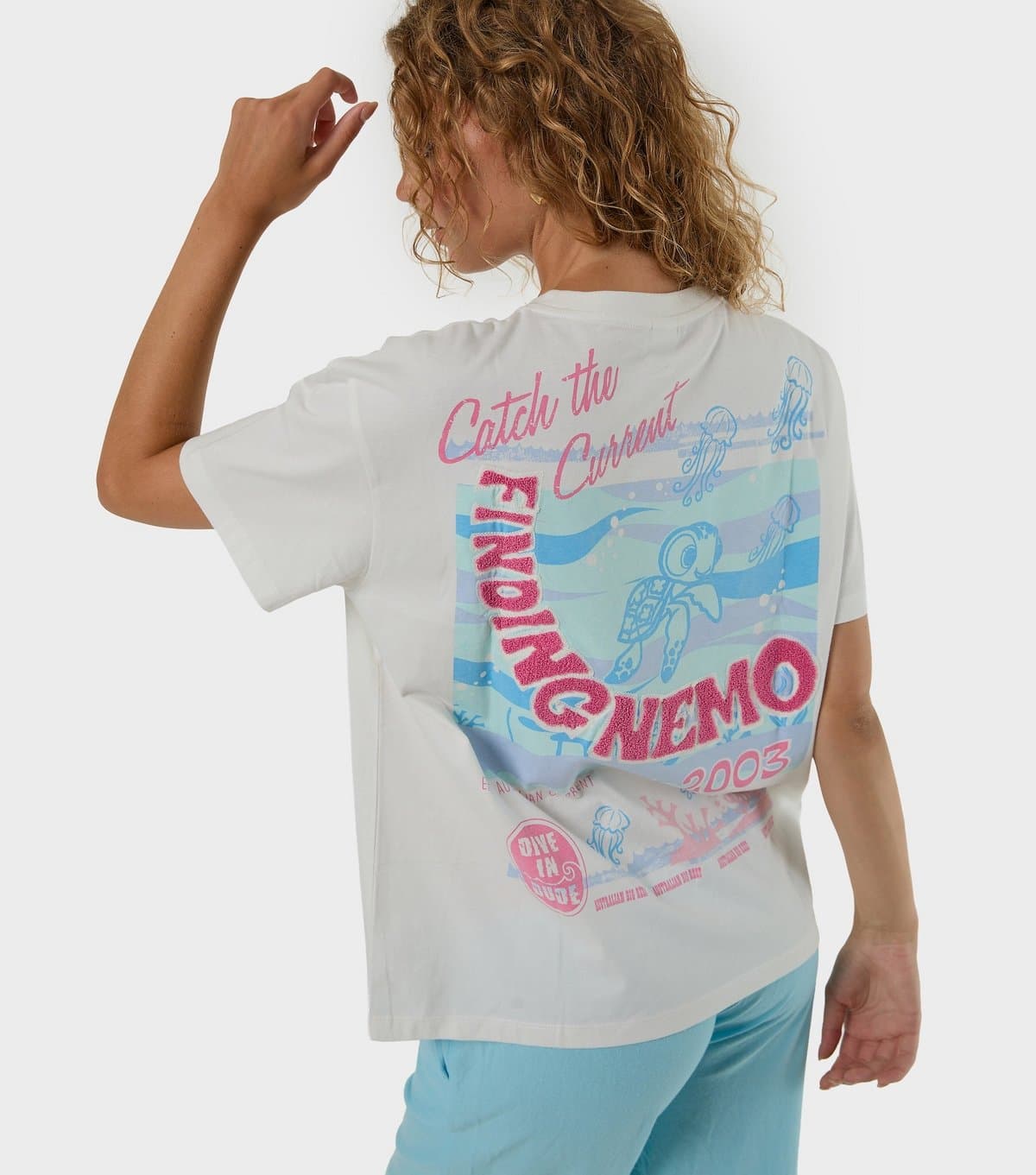 Skinnydip Women's White Disney Finding Nemo Relaxed T-Shirt Skinnydip New Look