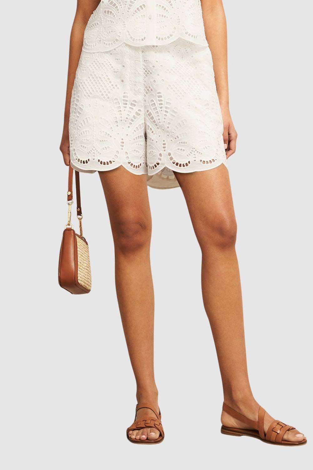 Hobbs London Hobbs London Women's Buscot Cutwork Embroidery Shorts in White - 2