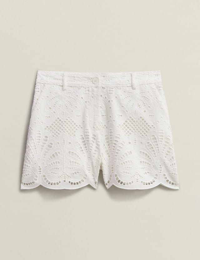 Hobbs London Hobbs London Women's Buscot Cutwork Embroidery Shorts in White - 2
