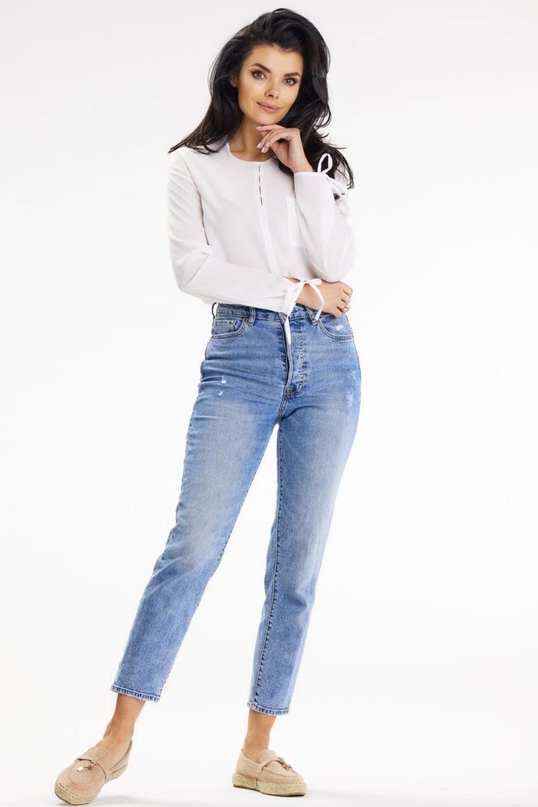 Love Lace Love Lace Women's Long Sleeve Casual Blouse with Front Pocket in White - 4