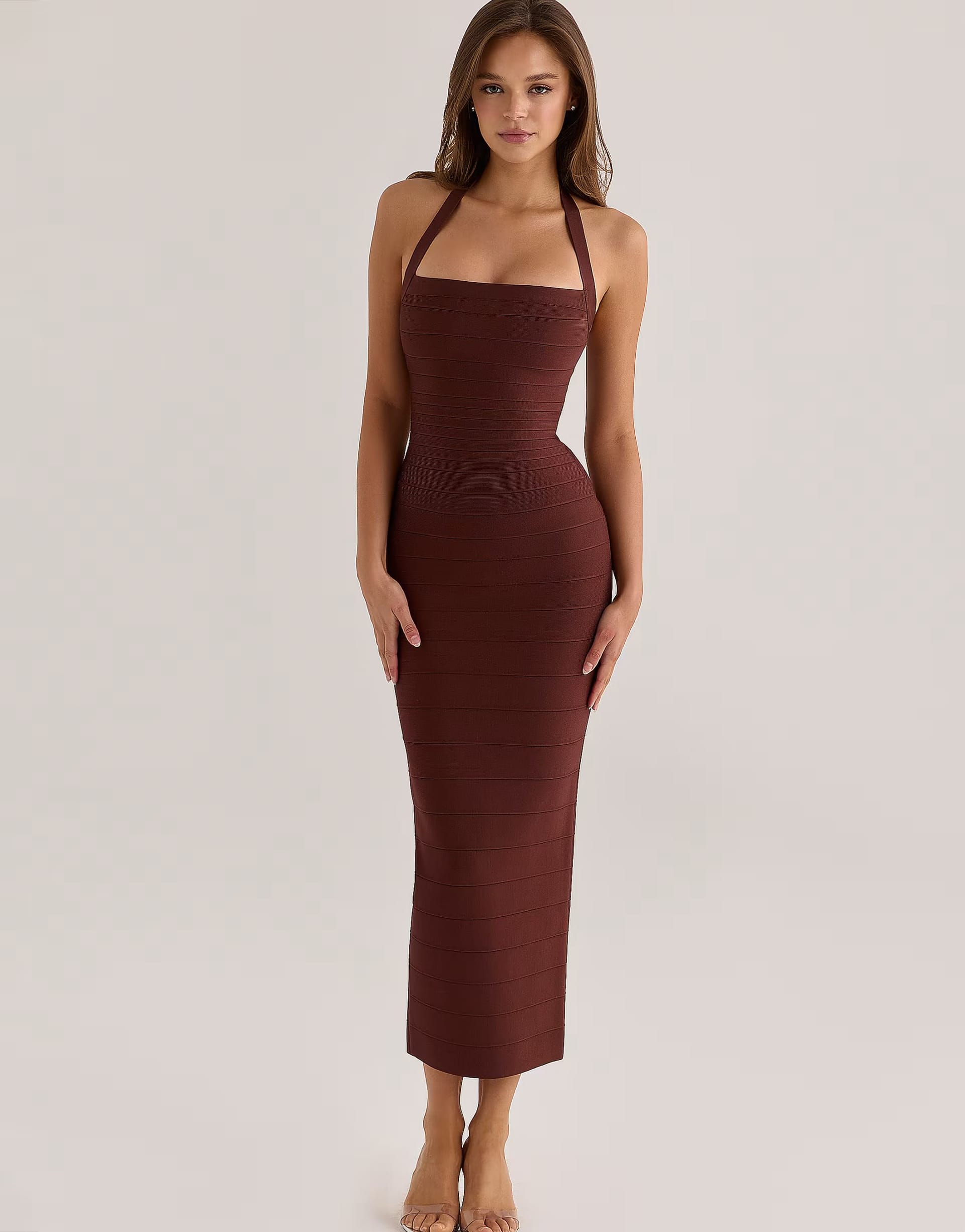 ASOS Burnt Sugar Bandage Maxi Dress