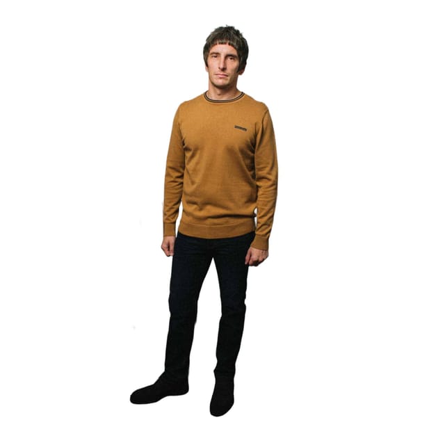 Lambretta Lambretta Men's Knitted Tipped Jumper in Dark Brown - 3