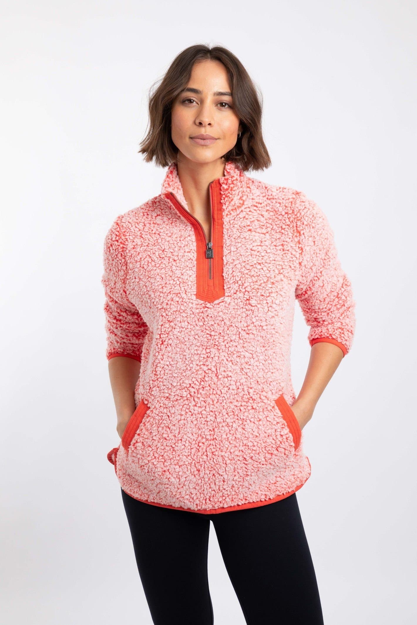 Weird Fish Weird Fish Women's Madi Cosy 1/4 Zip Fleece in Coral