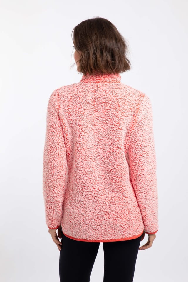 Weird Fish Weird Fish Women's Madi Cosy 1/4 Zip Fleece in Coral - 3