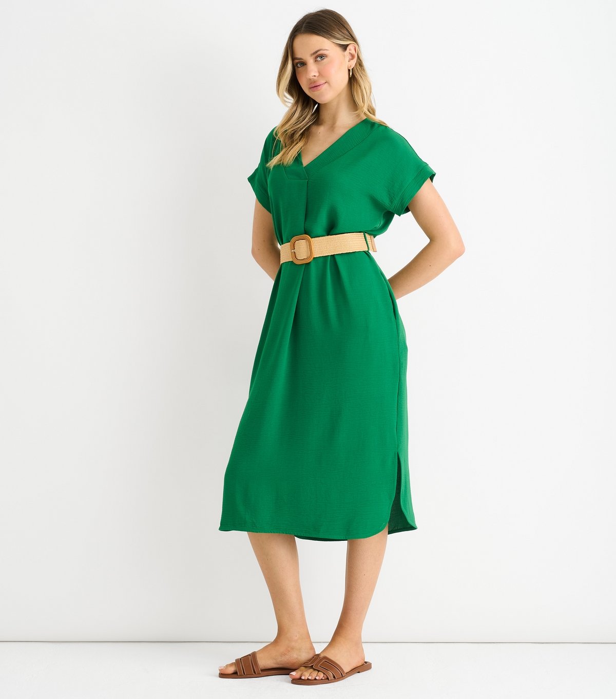 Gini London Women's Green Oversized Midi Dress Gini London New Look - 3