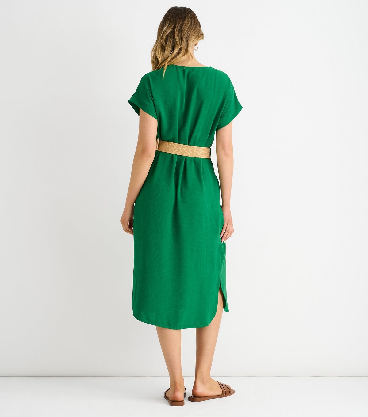 Gini London Women's Green Oversized Midi Dress Gini London New Look - 4
